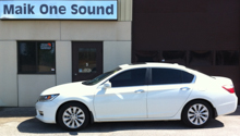 White 2013 Honda Accord with professional window tint